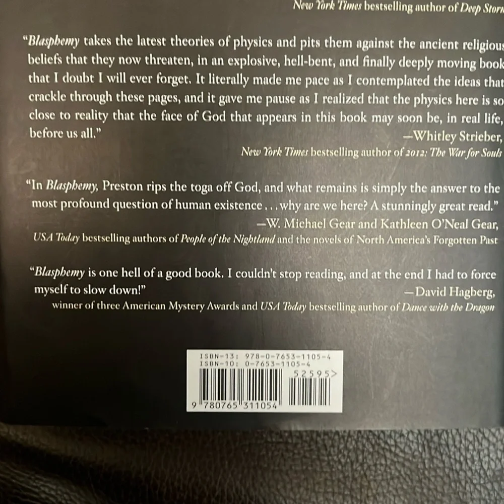 Douglas Preston “Blasphemy” Hardcover Thriller Novel